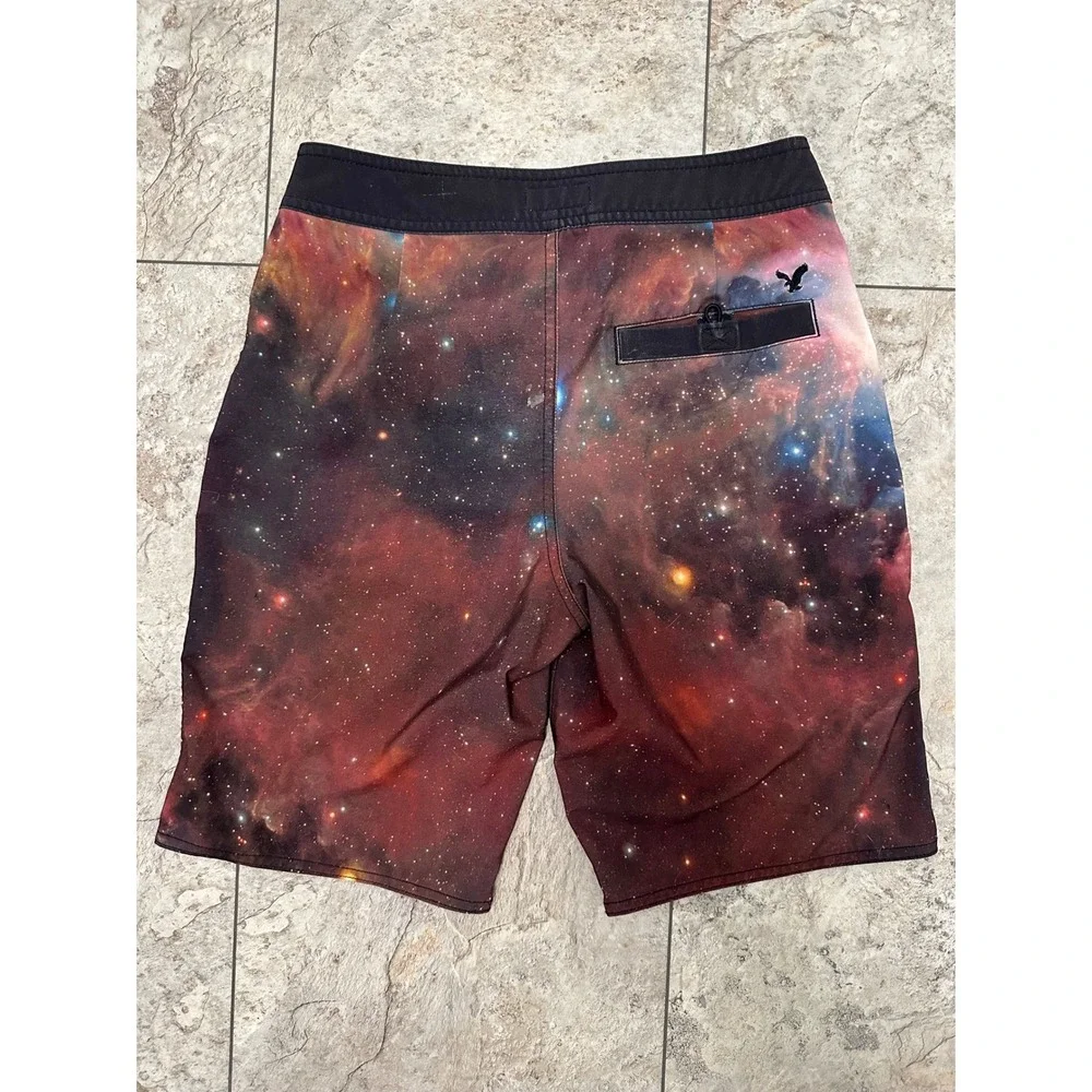 American Eagle Outfitters Galaxy Outerspace Swim Board Shorts Flaws XS